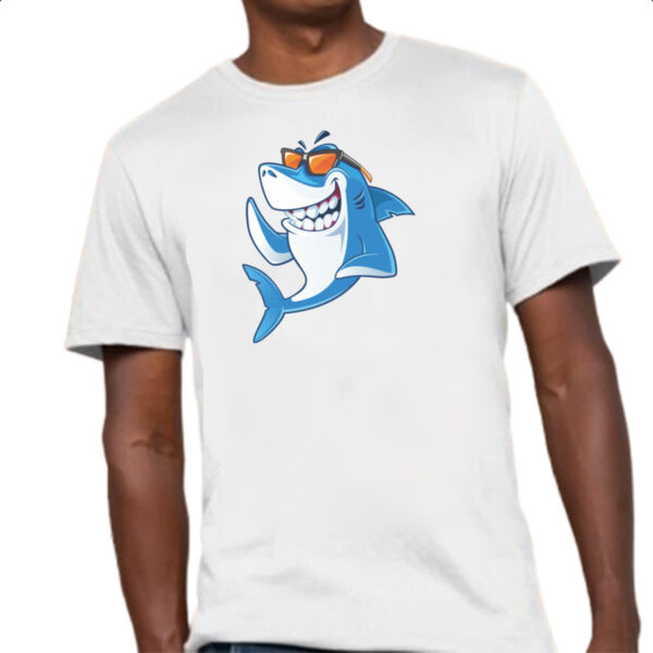 Camiseta Unissex Tubarao verao oculos de sol - Imagem 4