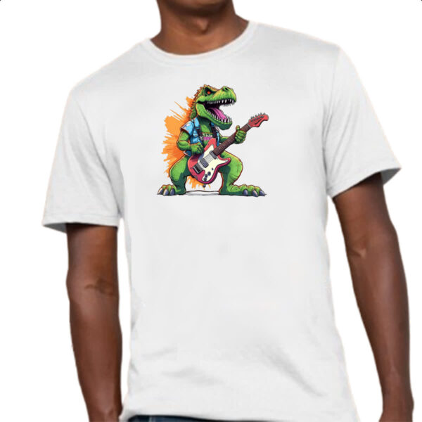 Camiseta Unissex T-Rex Guitarrista - Imagem 4