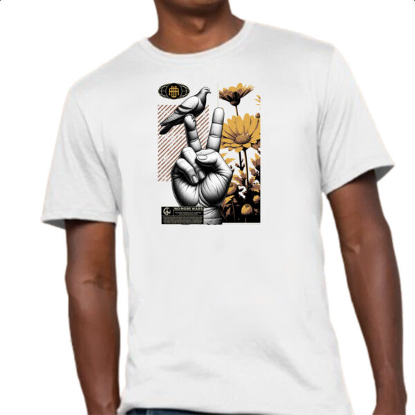 Camiseta Unissex No more wars peace and bird - Imagem 4