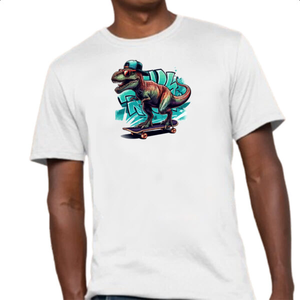 Camiseta Unissex T-Rex Skatista - Imagem 4