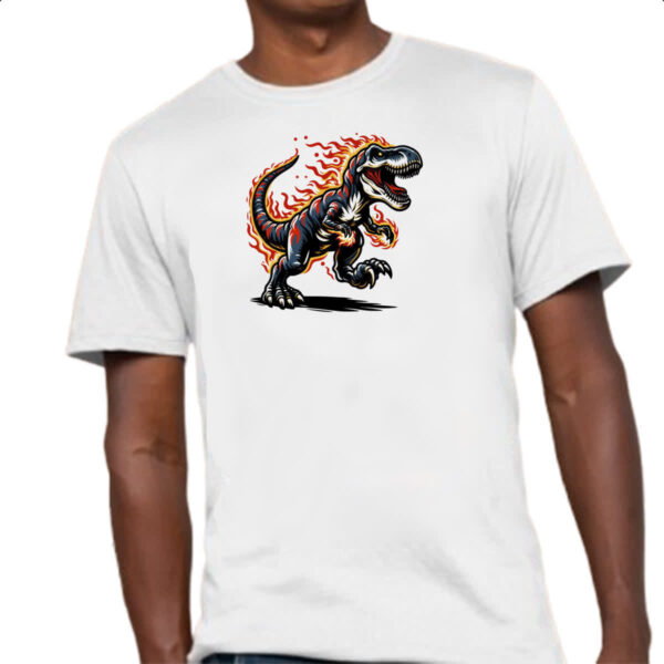 Camiseta Unissex T-Rex flamejante - Imagem 4