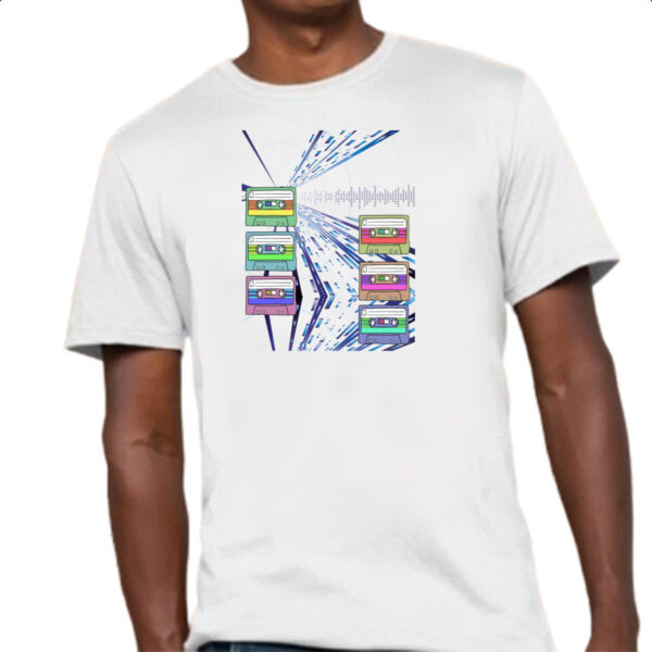 Camiseta Unissex Fitas K7 anos 80 difusion art - Imagem 4