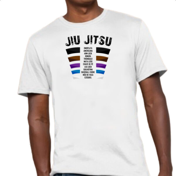 Camiseta Unissex Jiu Jitsu faixas e golpes - Imagem 4