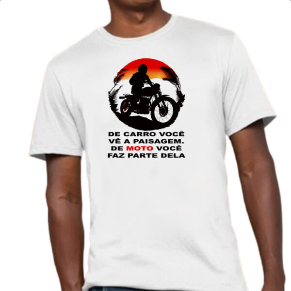 Camiseta Unissex Moto parte da paisagem - Imagem 4