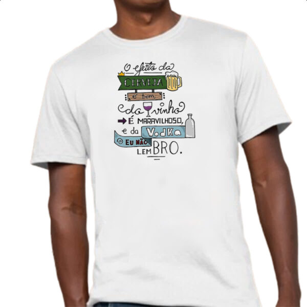 Camiseta Unissex Efeito cerveja vinho e vodka - Imagem 4
