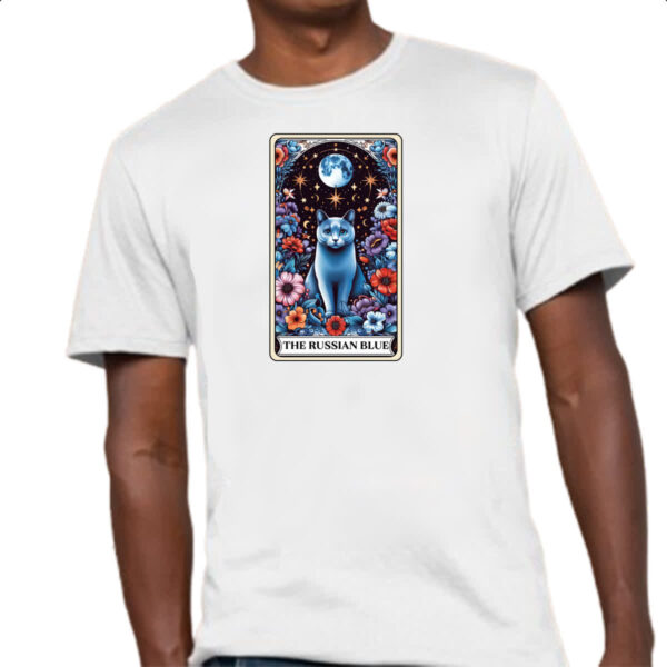 Camiseta Unissex Taro gato Azul russo - Imagem 4