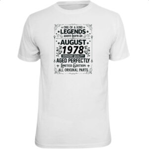 Camiseta Unissex Legends Were Born AGO-1978