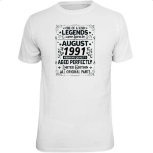 Camiseta Unissex Legends Were Born AGO-1991