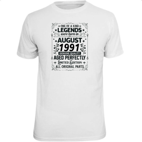 Camiseta Unissex Legends Were Born AGO-1991