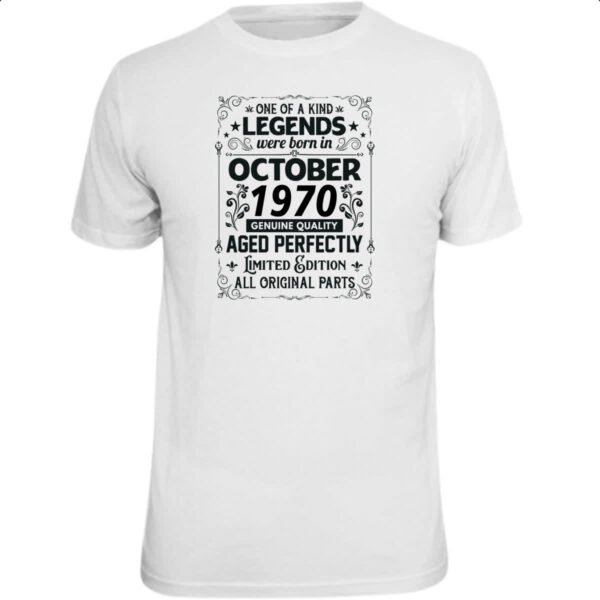 Camiseta Unissex Legends Were Born OUT-1970