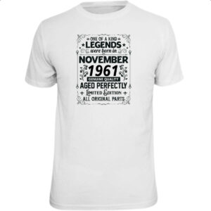 Camiseta Unissex Legends Were Born NOV-1961