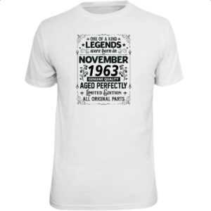 Camiseta Unissex Legends Were Born NOV-1963