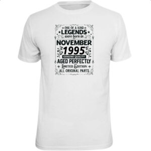 Camiseta Unissex Legends Were Born NOV-1995