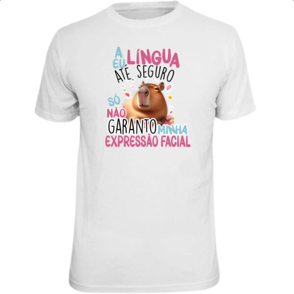 Camiseta Unissex Capivara lingua eu seguro