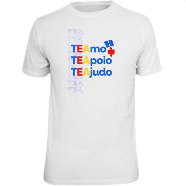 Camiseta Unissex Autismo Amo Apoio Ajudo