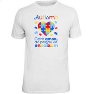 Camiseta Unissex Autismo amor encaixa