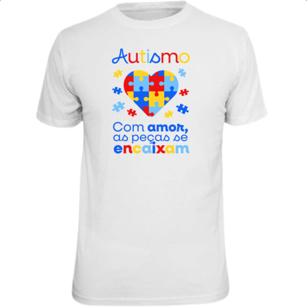 Camiseta Unissex Autismo amor encaixa