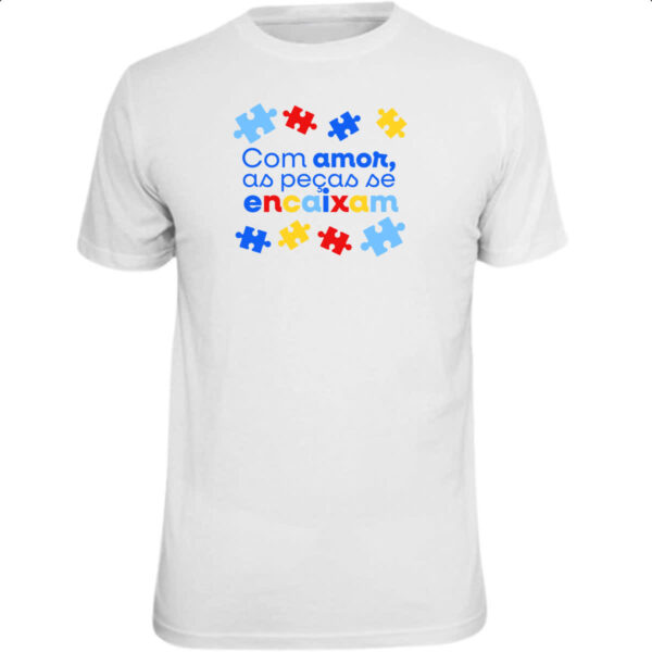 Camiseta Unissex Autismo com amor se encaixa
