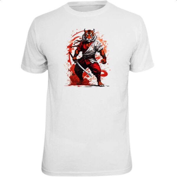 Camiseta Unissex Tigre samurai splash arte