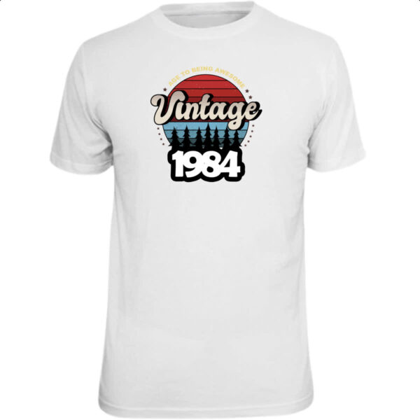 Camiseta Unissex Vintage being awesome 1984