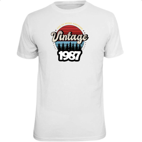 Camiseta Unissex Vintage being awesome 1987