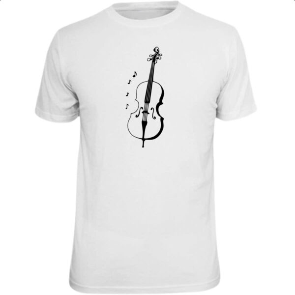 Camiseta Unissex Violino Silhuetta Notas Musicais