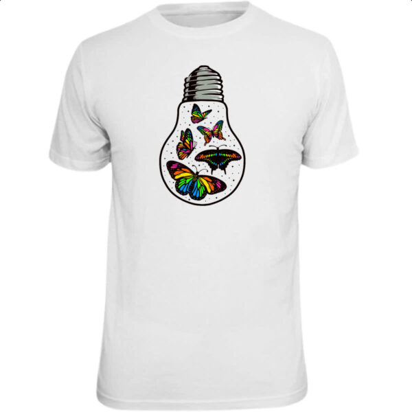 Camiseta Unissex Borboletas em lampada