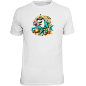 Camiseta Unissex Tubarao de ferias
