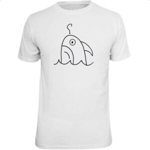 Camiseta Unissex Tubarao indeciso desenho infantil