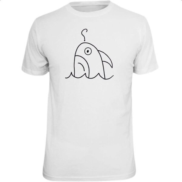 Camiseta Unissex Tubarao indeciso desenho infantil