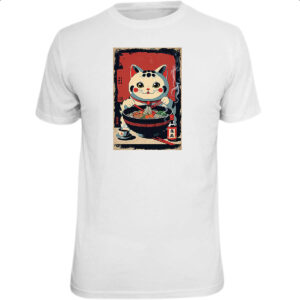 Camiseta Unissex Gato Maneki-neko vintage lamen