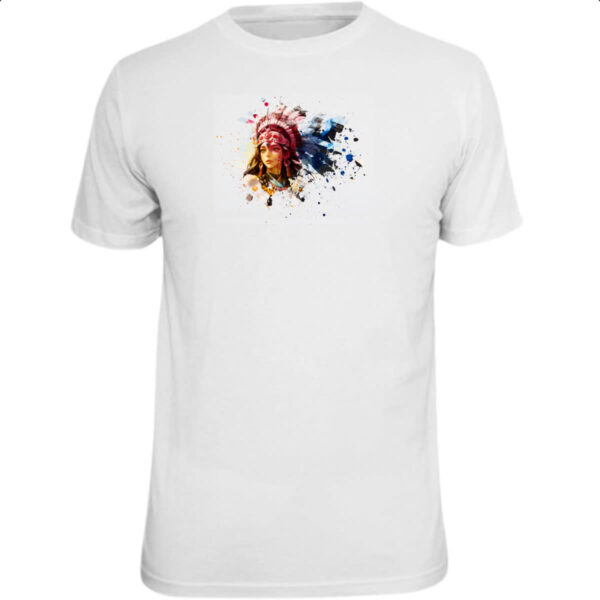 Camiseta Unissex Guerreira indigena splash art