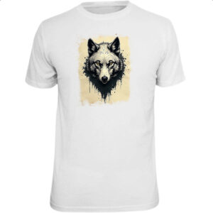 Camiseta Unissex Lobo face pintura em papiro