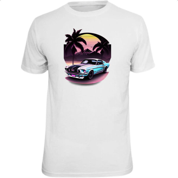 Camiseta Unissex Mustang Sunset Arte