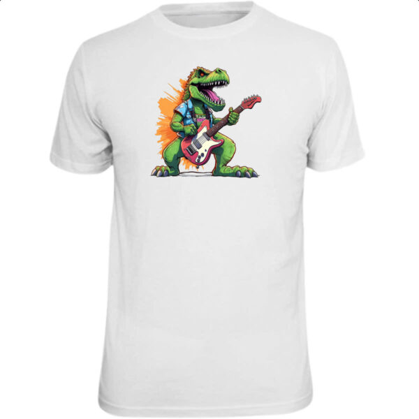 Camiseta Unissex T-Rex Guitarrista