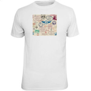 Camiseta Unissex Viagem passaport stamp