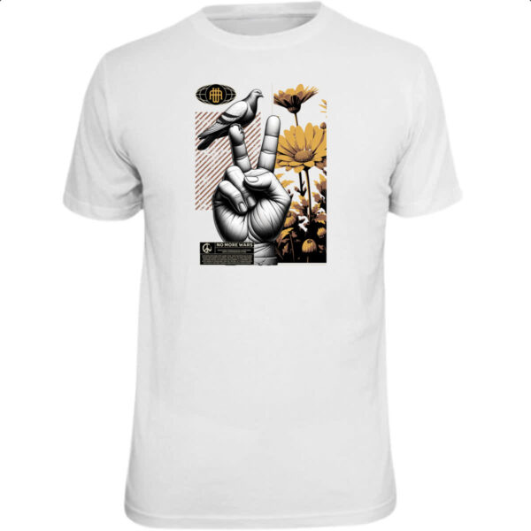 Camiseta Unissex No more wars peace and bird
