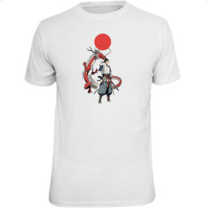Camiseta Unissex Samurai Dragao sol nascente