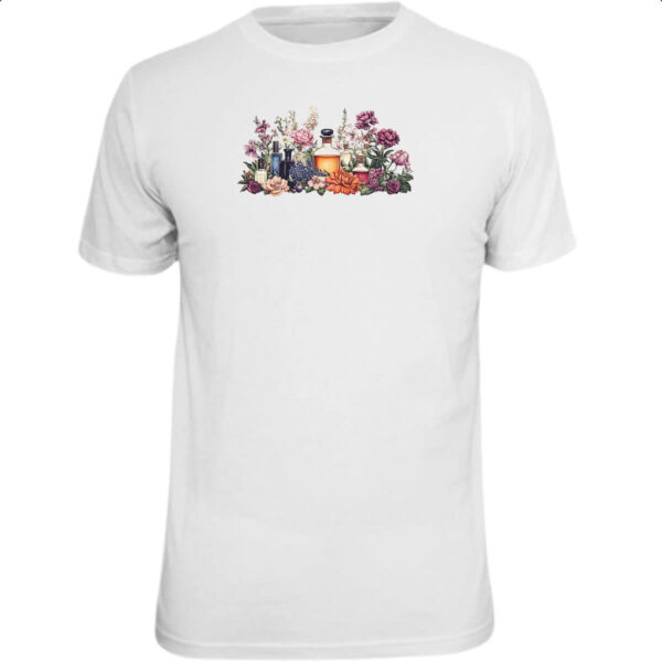 Camiseta Unissex Perfume alquimia de flores