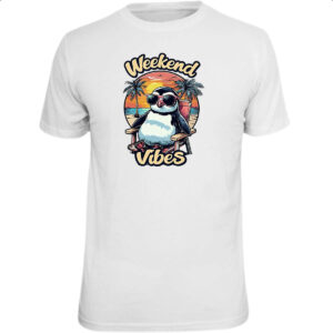 Camiseta Unissex Pinguim Weekend Vibes