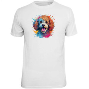 Camiseta Unissex Poodle watercolor art