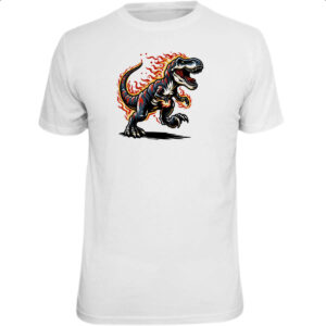 Camiseta Unissex T-Rex flamejante