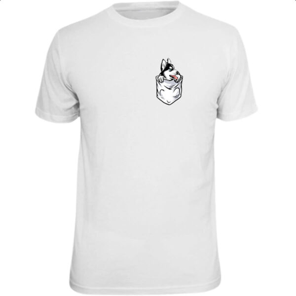 Camiseta Unissex Cachorro Husk no bolso