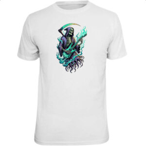 Camiseta Unissex Morte tocando guitarra