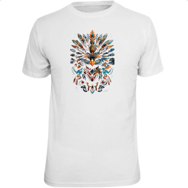 Camiseta Unissex Coruja Elementos Indigenas