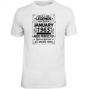 Camiseta Unissex Legends Were Born JAN-1965