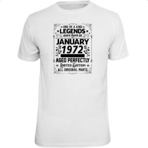 Camiseta Unissex Legends Were Born JAN-1972