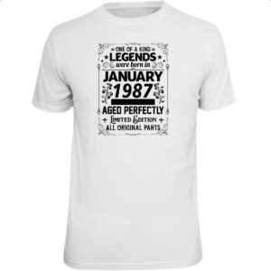 Camiseta Unissex Legends Were Born JAN-1987