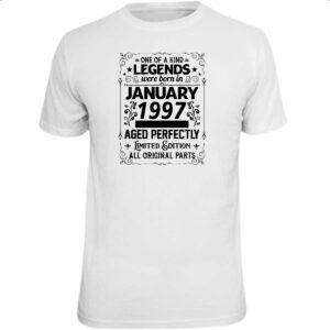 Camiseta Unissex Legends Were Born JAN-1997