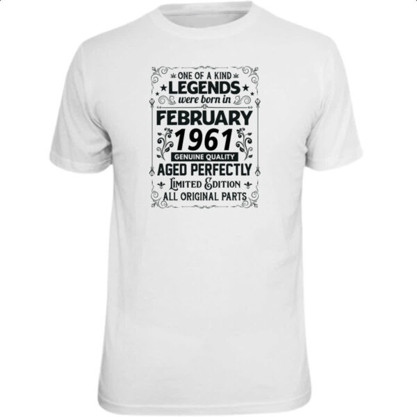 Camiseta Unissex Legends Were Born FEV-1961